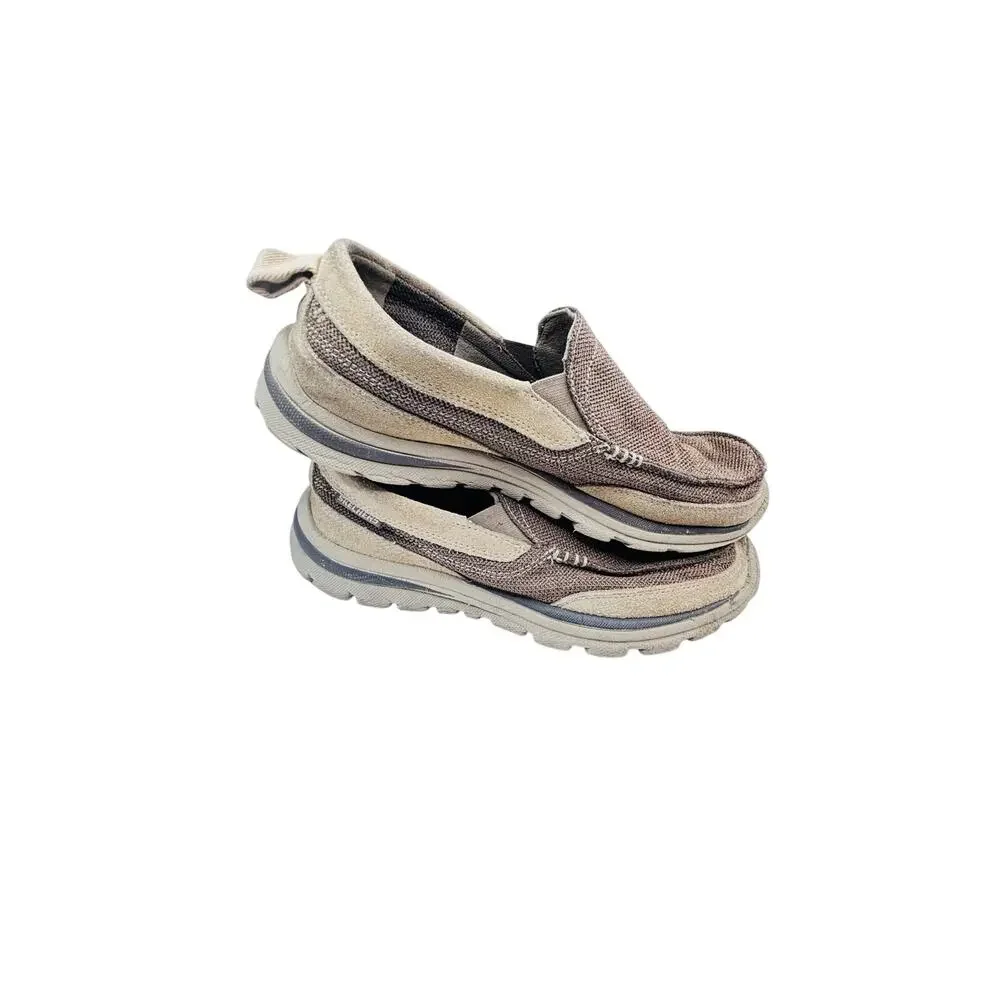 Skechers Superior Milford Mens leather loafers slip on mesh memory foam shoes s8